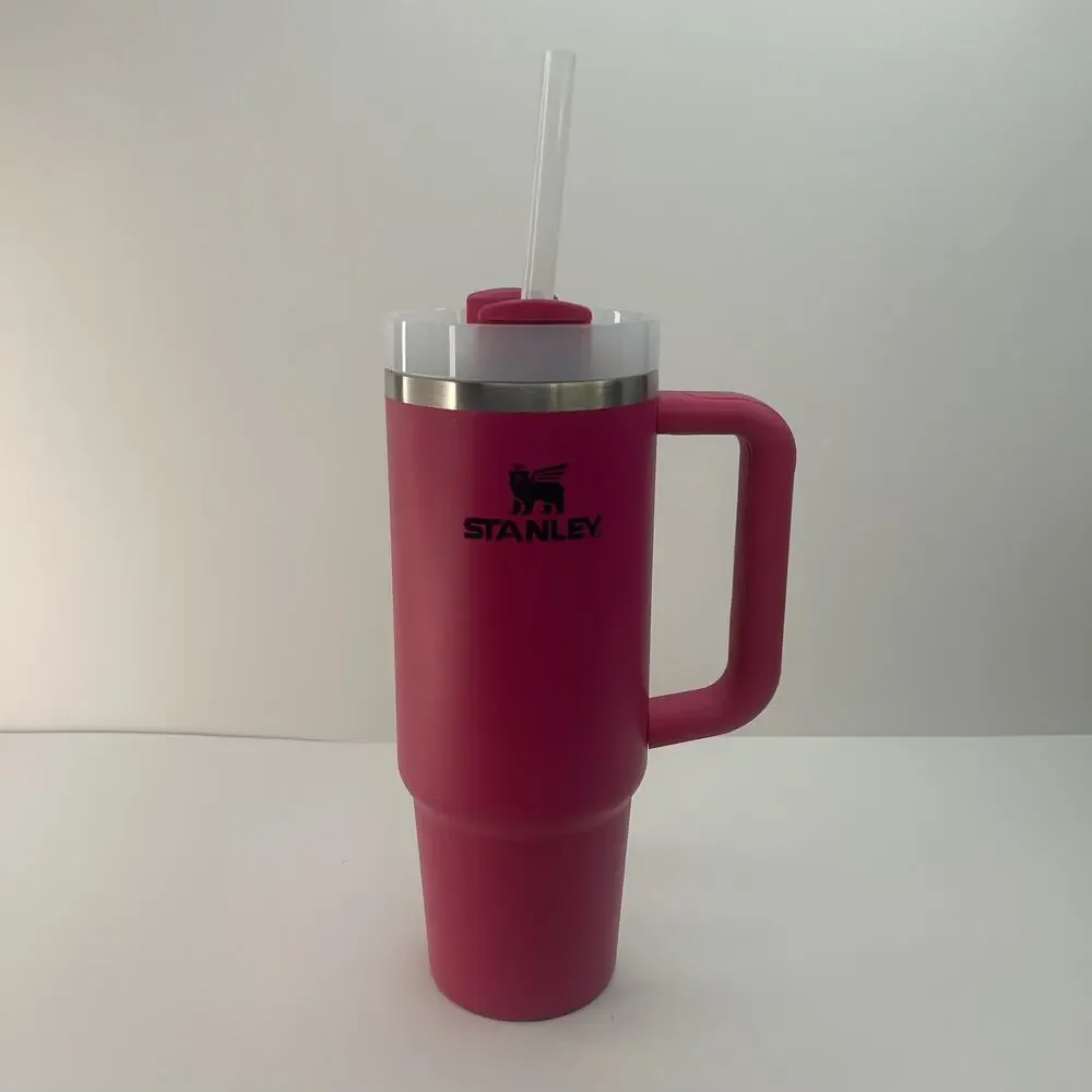 Stanley Quencher H2.0 FlowState 40oz Tumbler Mug Pink Stainless Steel With Straw - Picture 8 of 15